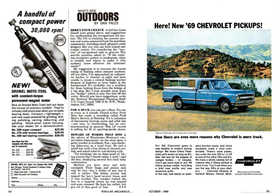 vintage magazine advert from Chevrolet