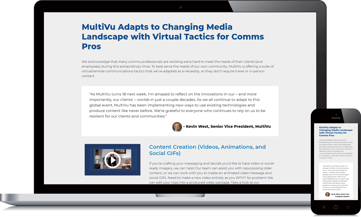 MultiVu Webpage on Laptop and Smart Phone