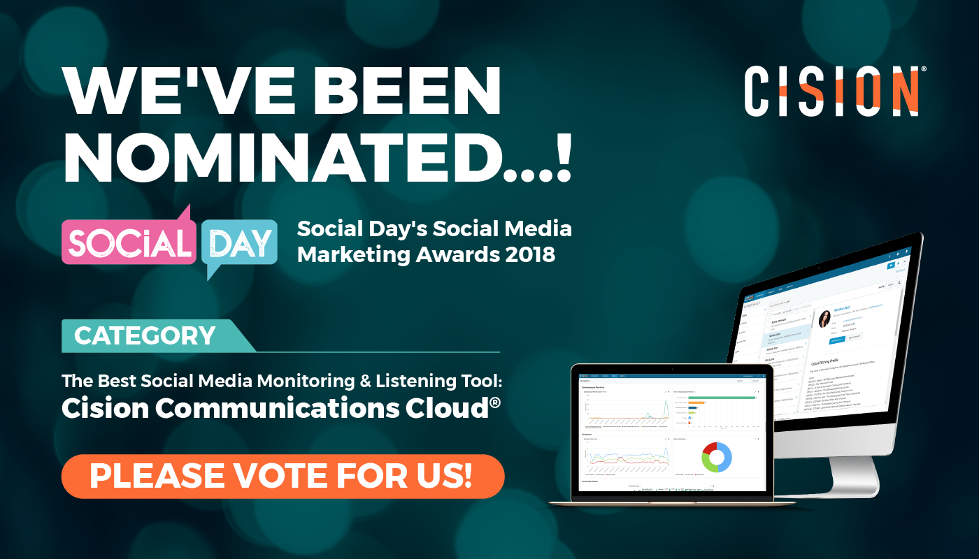 Cision nominiert als bestes Social Media Monitoring & Listening Tool of the Year